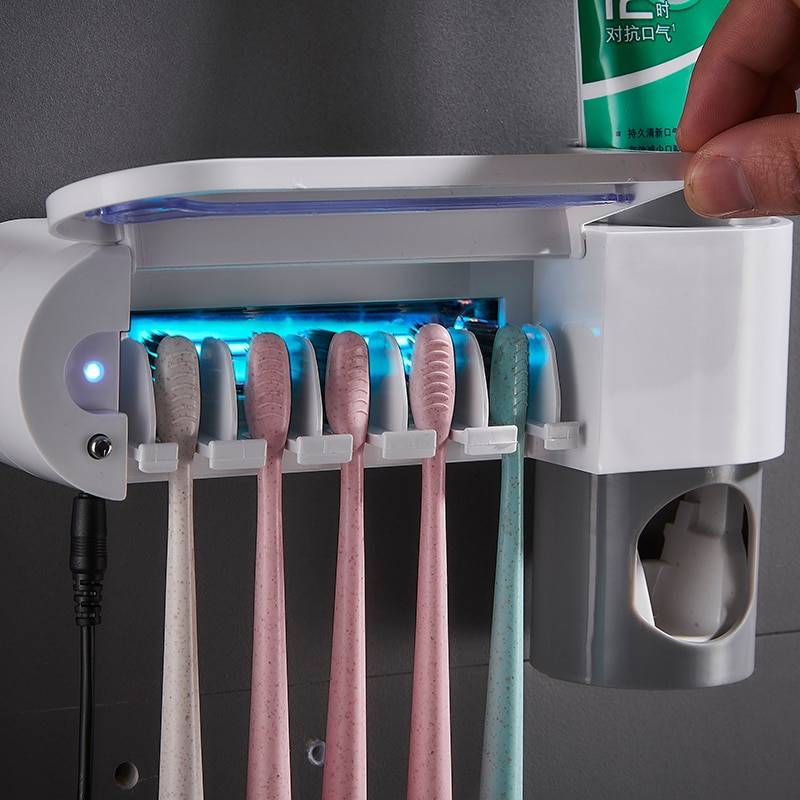 Toothbrush Holder With UV Sterilizer Cleaning & Disinfection Disinfection Toothbrush Holder Toothbrush Holder With UV Sterilizer Cleaning & Disinfection Disinfection Toothbrush Holder