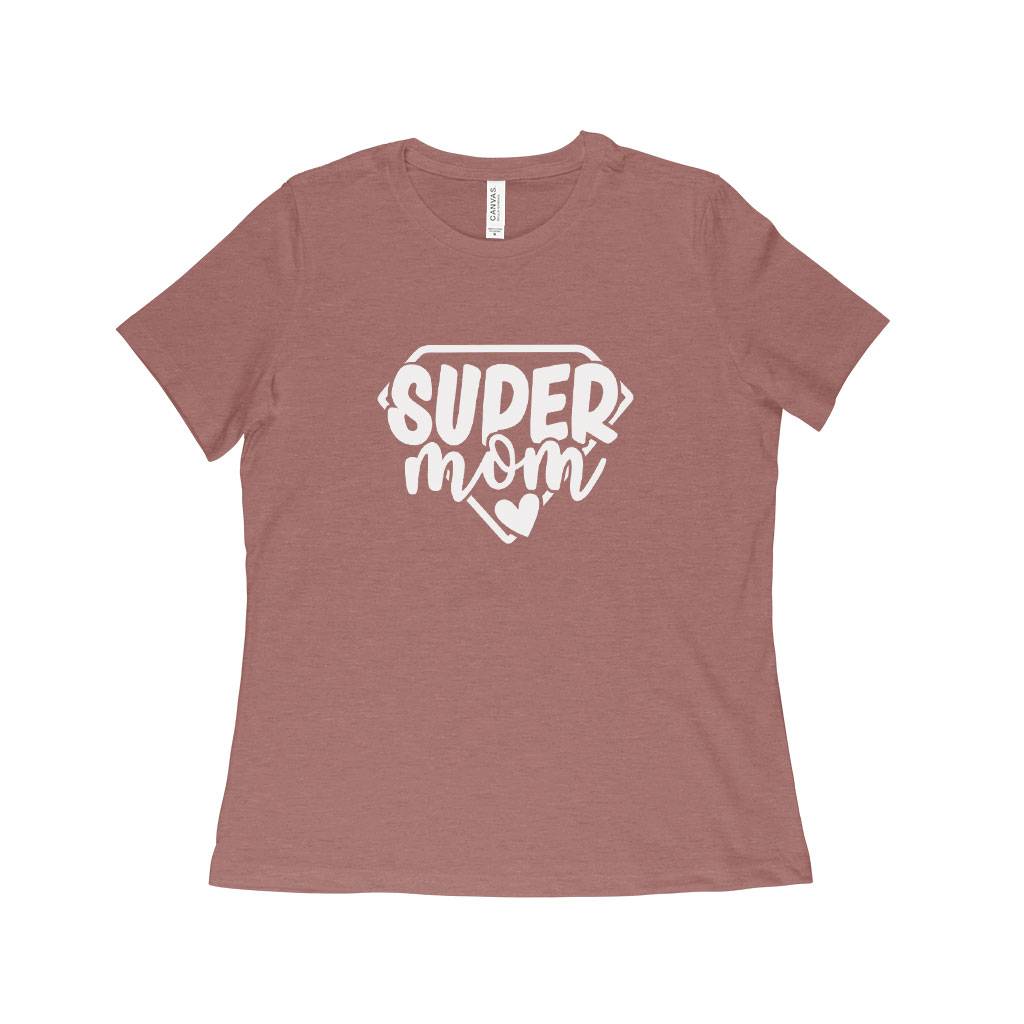 Super Mom Women’s Relaxed Heather T-Shirt Mothers Day Special Color : Heather Cool Gray|Heather Blue Lagoon|Heather Mauve Super Mom Women's Relaxed Heather T-Shirt Mothers Day Special Color : Heather Cool Gray|Heather Blue Lagoon|Heather Mauve