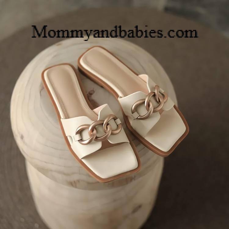 Summer Square Toe Leather Slippers For Special Mom’s Gifts Special Women Color : Black|Beige Summer Square Toe Leather Slippers For Special Mom's Gifts Special Women Color : Black|Beige